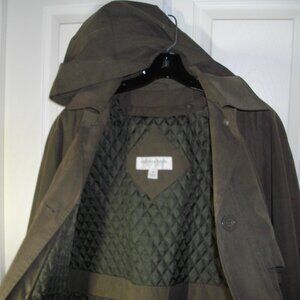 Andrea Brem New York chocolate brown/bronze women's all-season trench. Sz 12.